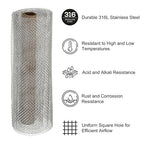 PATIKIL 40" L x 10" W Woven Wire Mesh, 6 Mesh 316L Stainless Steel Air Vent - Image 3
