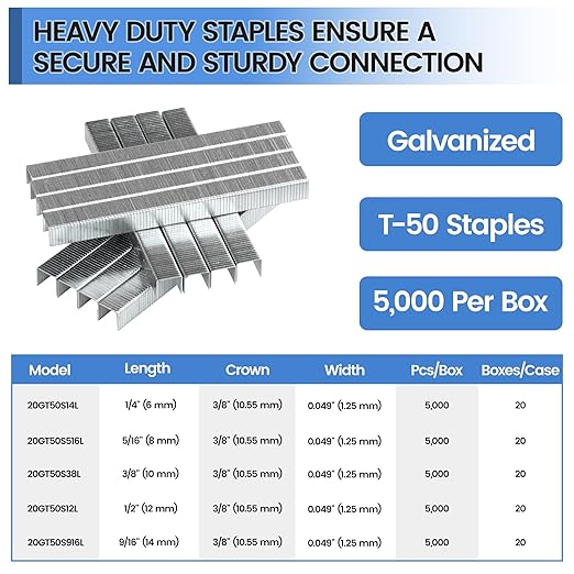 meite T-50 Staples, 9/16 Inch Heavy Duty Staples - Image 2