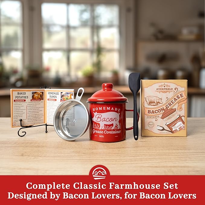 Bacon Grease Container with Strainer - Image 7