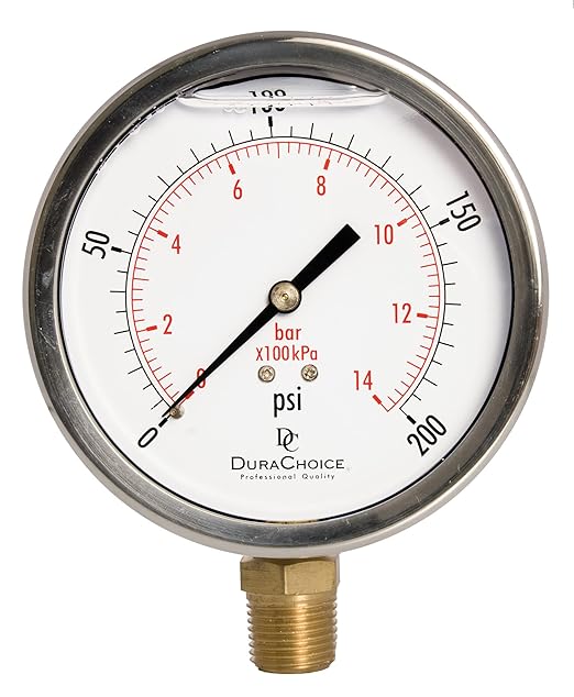 4" Oil Filled Pressure Gauge by DirectMaterial