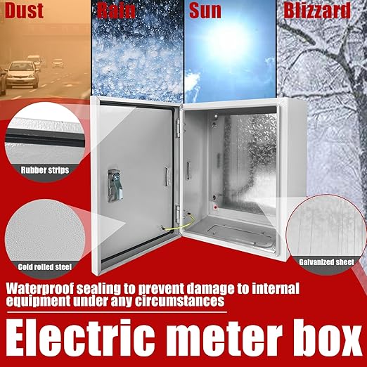 Electrical Box 20 x 16 x 10 Inch Indoor Outdoor Electrical Enclosure Box Steel - Image 4