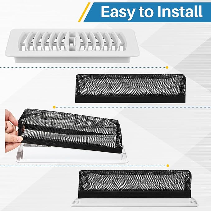 Zonon 12 Pcs 2 x 12 Inch Floor Register Trap Cover Vent Screen - Image 3