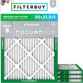 Filterbuy 20x21.5x1 Air Filter MERV 8 Essential Dust & Allergy Defense by Filterbuy