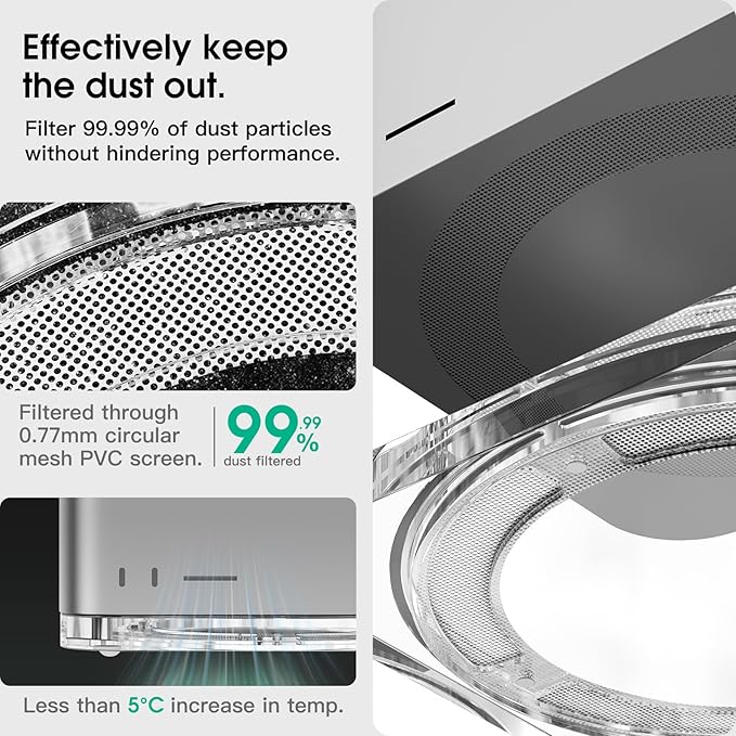 Transparent Acrylic mac Studio Stand, Built in Detachable air Filter Suitable - Image 2