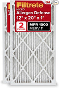Filtrete 12x20x1 Air Filter, MERV 11, MPR 1000, Allergen Defense, 3-Month AC by Filtrete