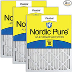 Nordic Pure 20x25x2 Pleated MERV 10 Air Filters 3 Pack by NordicPure