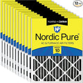 Nordic Pure 20x25x2 Furnace Air Filters MERV 10 Pleated Plus Carbon 12 Pack by NordicPure