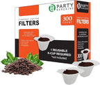 PARTY BARGAINS 300 Compact White Coffee Filter Liners – Disposable, Compatible by PARTYBARGAINS