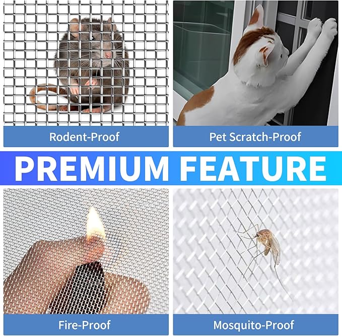 304 Stainless Steel Mesh, 47in x 10ft, 20 Mesh, Sturdy Metal Screen Roll - Image 6