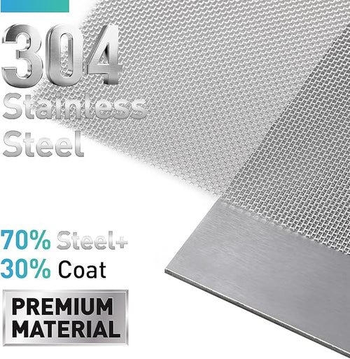 304 Stainless Steel Mesh Window Screen Roll, 47IN x 98.43FT Silver Metal Window - Image 2