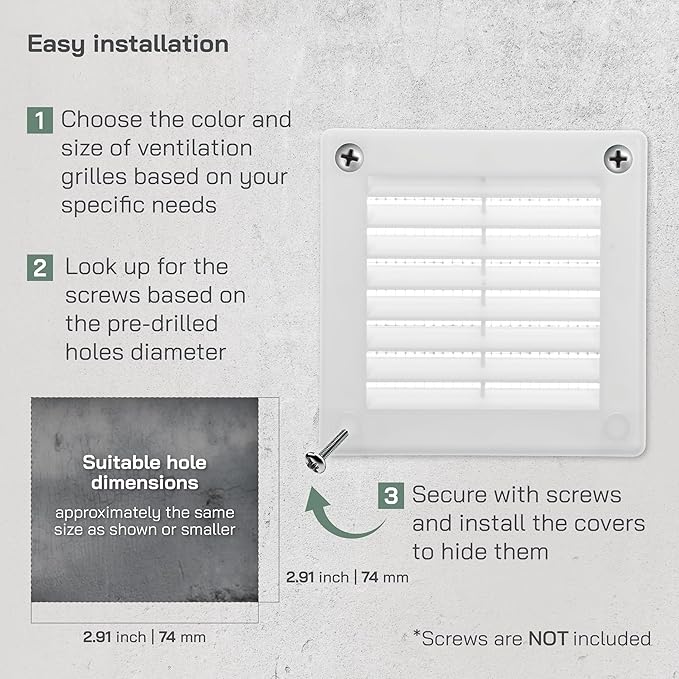 Vent Systems 4'' x 4'' Inch White Soffit Vent Cover - Image 4