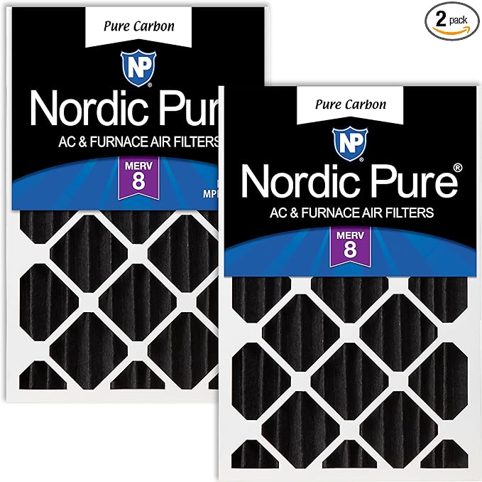 Nordic Pure 16x20x4 Pure Carbon Pleated Odor Reduction Merv 8 Furnace Filters 2 by NordicPure