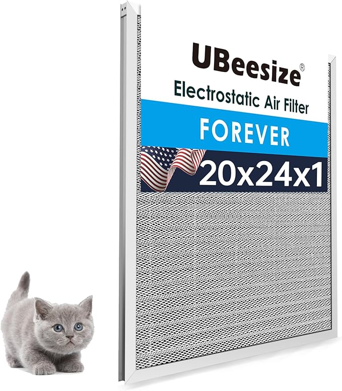 UBeesize 20x24x1 Reusable Electrostatic Air Filter HVAC AC Furnace Filter by UBeesize