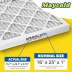 Maycold MERV 8 16x25x1 Furnace Air Filters, Pleated HVAC AC Filters, - Image 3