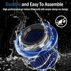 Universal Clamp-On Air Intake Filter, High Performance, Washable Filter - Image 5