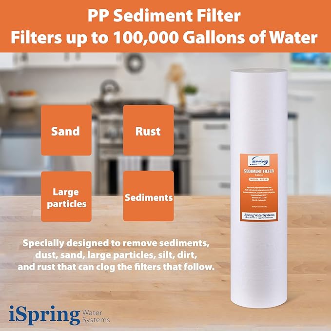 iSpring F3WGB32BKS 3-Stage Whole House Water Filter Set, 4.5” x 20” Sediment - Image 3