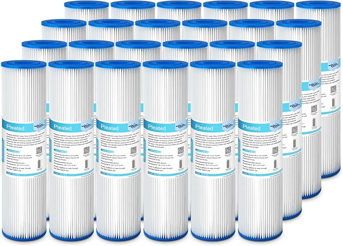 Membrane Solutions 5 Micron Pleated Polyester Sediment Water Filter 10"x2.5" by MembraneSolutions