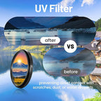 58mm Lens Filter Kit, 3 Pack Multi-Coated Optical Glass UV Block + Circular - Image 9
