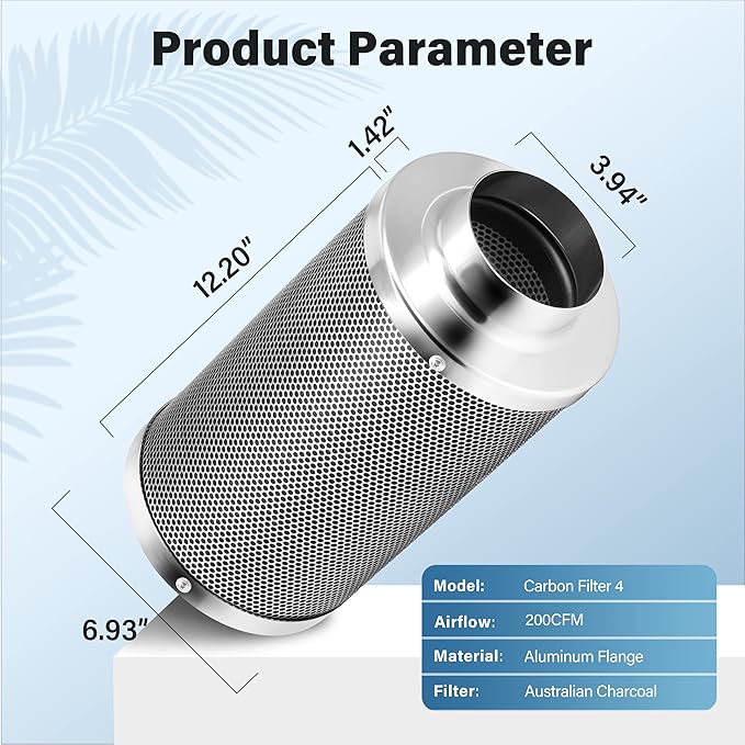 iPower 4'' Air Carbon Australia Virgin Charcoal, Pre-Filter Included Reversible - Image 5