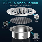 Stainless Steel Soffit Vents 6 Inch, HG Power Round Vent Cover - Image 3