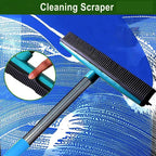 Multifunctional Broom, Telescopic Carpet Rake Rubber Pp 12.6in Brush Easy Wash - Image 2