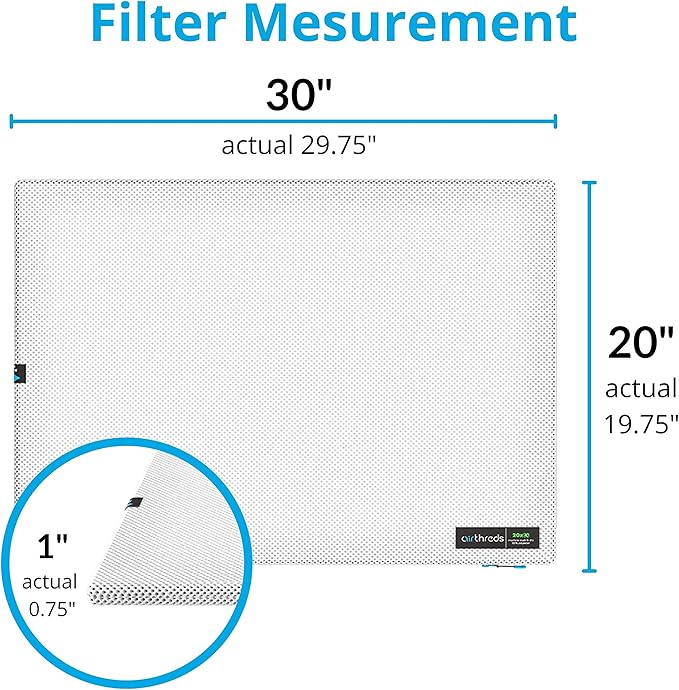 AirThreds 20x30x1 Air Filter for AC HVAC Furnace, Machine Washable & Dryer - Image 3