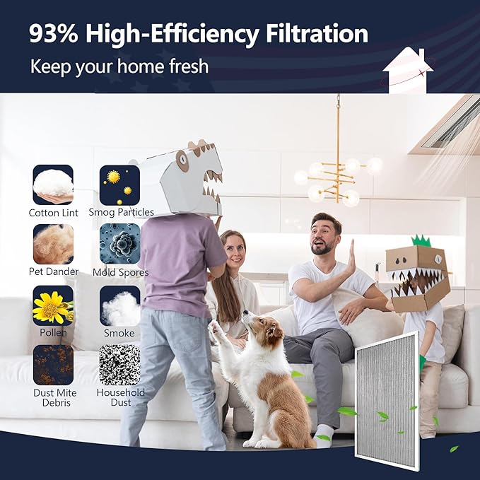 20x20x1 Air Filter for Home, MERV 8 Reusable Electrostatic Aluminum AC/HVAC - Image 4