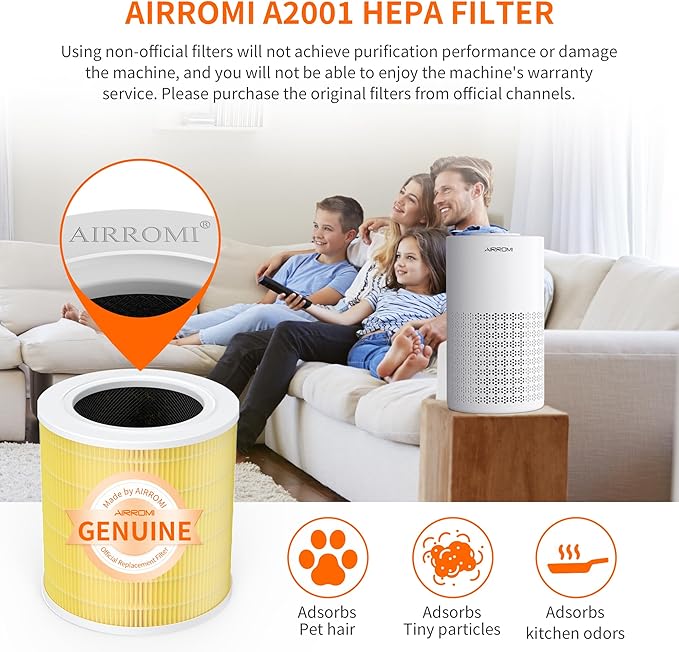 AIRROMI A2001 HEPA Air Purifier Replacement Filter: Original 3-in-1 Filter - Image 3