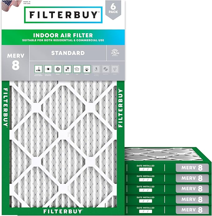 Filterbuy 14x28x1 Air Filter MERV 8 Essential Dust & Allergy Defense, by Filterbuy