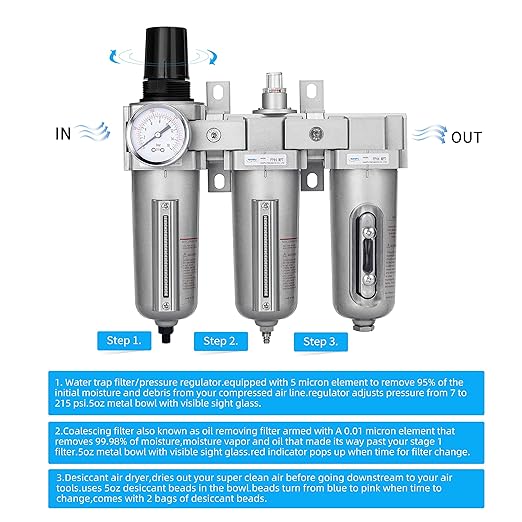NANPU 1/2" NPT Industrial Grade 3 Stage Air Drying System - Image 4