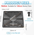 PATIKIL 135mm Fan Filter Grill - Image 2