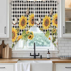 Sunflowers Swag Valances for Windows, Small Window Curtains Swag for Cafe - Image 2