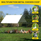 9.8X13.1x6.6FT, Large Walk in Chicken Run Pen Cage, Metal Coop Clearance - Image 5