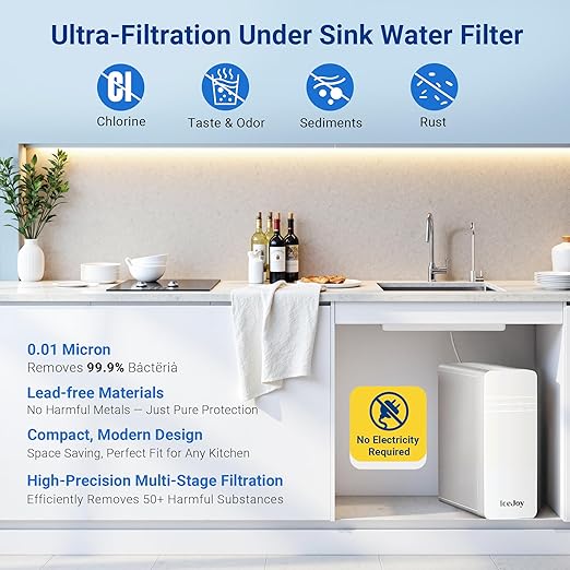 IceJoy TSU 0.01μm Ultra-Filtration Under Sink Water Filter System, 3-Stage Sink - Image 3