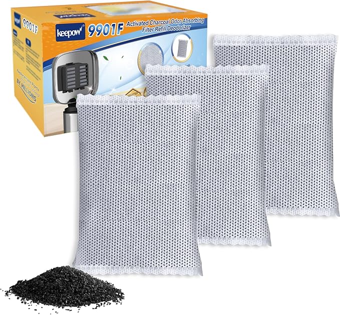 KEEPOW Activated Charcoal Odor Absorber, Trash Can Deodorizer, Diaper Pail by KEEPOW