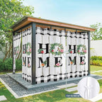 Summer Outdoor Curtains for Patio Leaves Garland Plumeria Wood Buffalo Plaid - Image 7