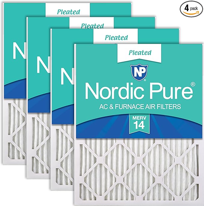 Nordic Pure 20x30x1 Pleated MERV 14 Air Filters 4 Pack by NordicPure