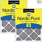 Nordic Pure 18x24x1 Furnace Air Filters MERV 10 Pleated Plus Carbon 2 Pack by NordicPure