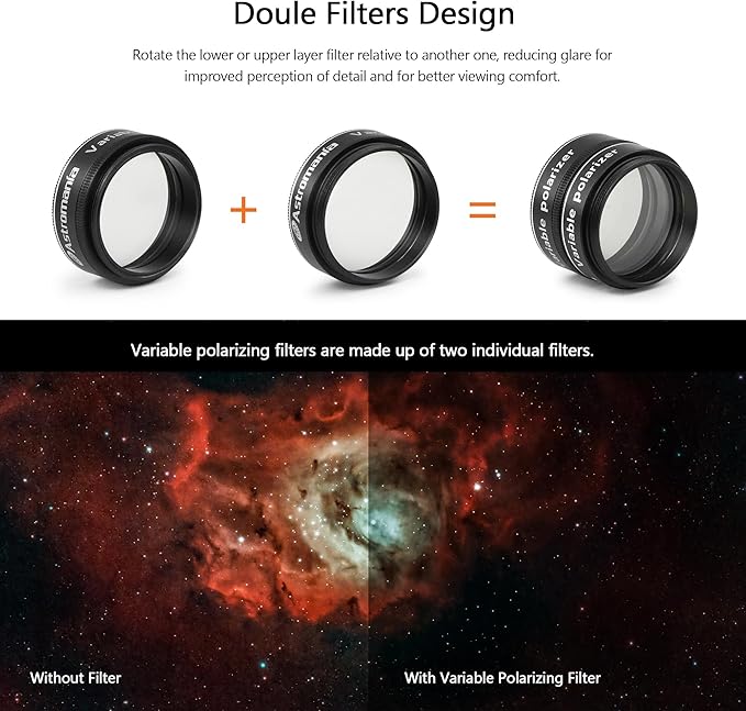 Astromania Telescope Filter, 1.25 Inch Variable Grey Polarizing Filter - Image 3