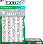 Filterbuy 13x21.5x1 Air Filter MERV 8 Essential Dust & Allergy Defense by Filterbuy