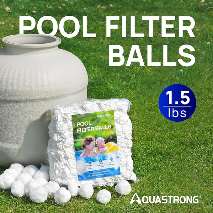 AQUASTRONG Pool Filter Balls for Sand Filters, 1.5 lbs Reusable Pool Sand - Image 2