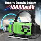 Hand Crank Emergency Radio, 10000mAh Solar Powered NOAA/AM/FM Weather Radio - Image 2