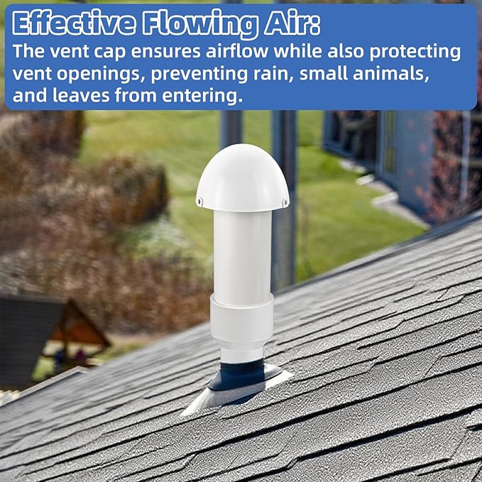 2 Inch Vent Stack Pipe Filter, Sewer Vent Septic Filter Vents Pipe Cap - Image 3