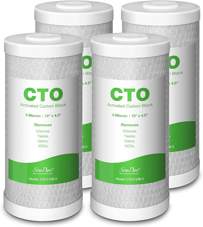 SimPure Whole House Water Filter Cartridges 5 Micron 10" x 4.5" CTO Activated by SimPure_Water