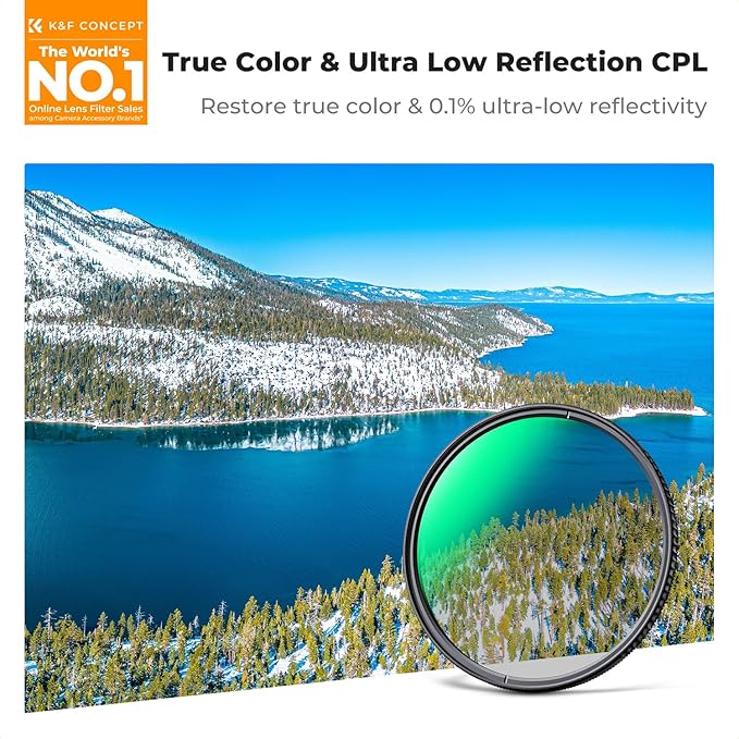 K&F CONCEPT 37mm True Color Ultra-Low Reflectivity CPL Filter Polarizer Lens - Image 2