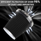 6" 152mm Cold Air Intake Filter Clamp-On Replacement High Flow Inlet Air Filter - Image 4