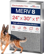 24x30x1 Electrostatic Air Filter, MERV 8, Reusable Furnace AC/HVAC Filter by LifeSupplyUSA
