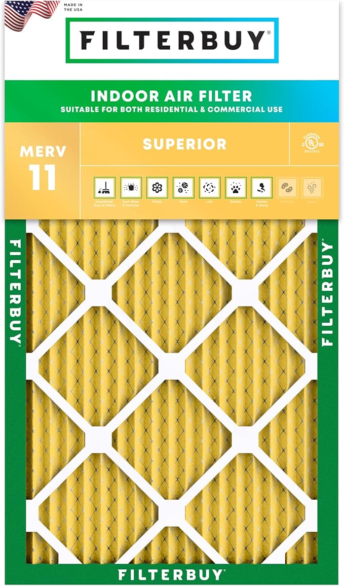 Filterbuy 12x25x1 Air Filter MERV 11 Superior Pet & Allergy Defense, by Filterbuy