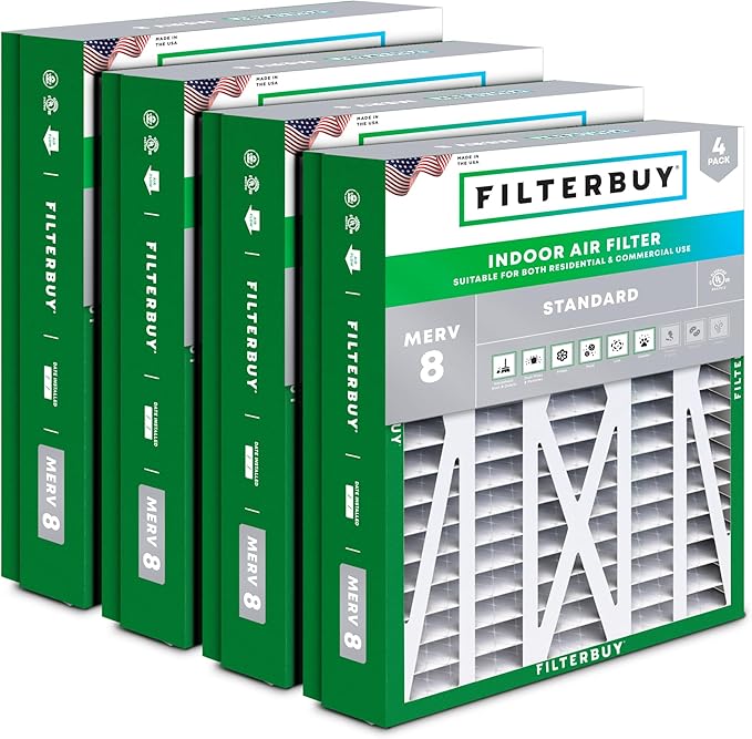 Filterbuy 21x27x5 Air Filter MERV 8 Essential Dust & Allergy Defense, Pleated by Filterbuy