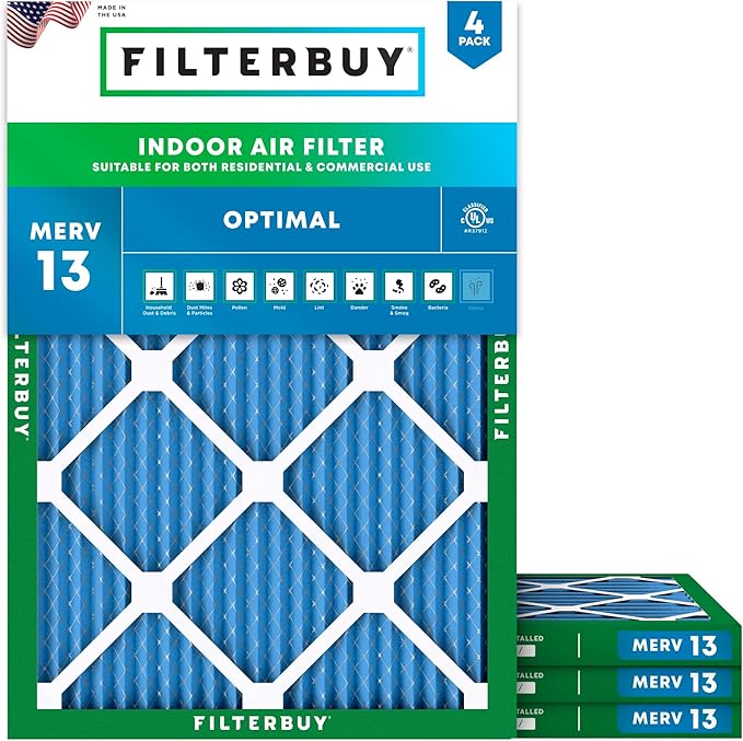 Filterbuy 20x27x1 Air Filter MERV 13 Optimal Smoke & Allergy Defense, by Filterbuy